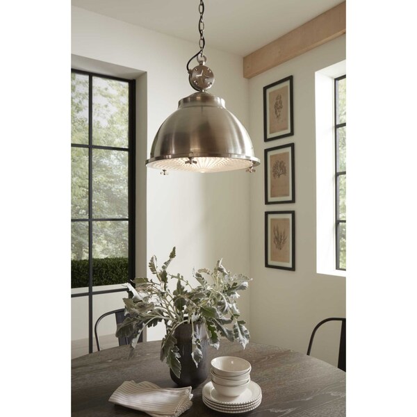 Medal Collection Brushed Nickel One-Light Pendant